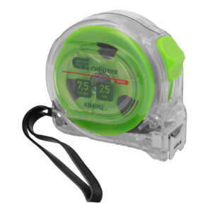 Рулетка Кварц,прозрачный корпус,амортизатор,7,5 м х 25 мм Сибртех