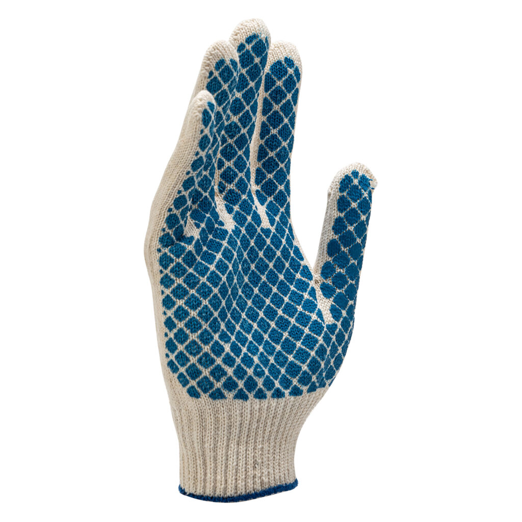 Перчатки х/б, ПВХ покрытие, "Шахматный облив", 10 класс