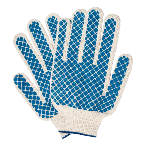 Перчатки х/б, ПВХ покрытие, "Шахматный облив", 10 класс