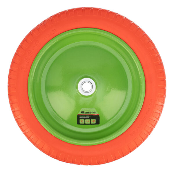 Колесо полиуретановое 3.00-8, длина оси 90 мм, подшипник 20 мм Сибртех — изображение 4