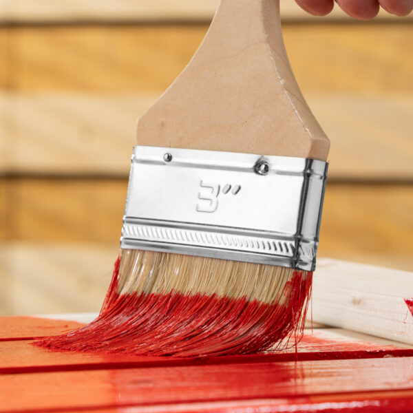 Кисть плоская "Стандарт" 3" (75 мм) натуральная щетина, деревянная ручка MTX — изображение 8