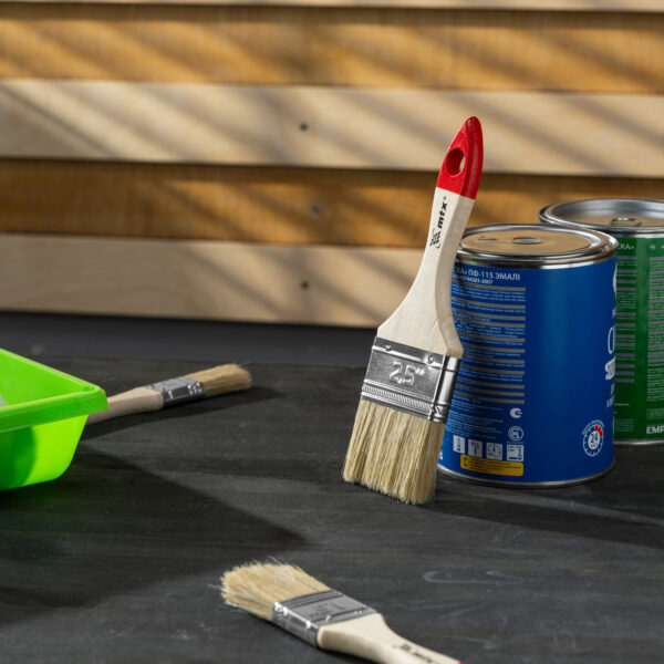 Кисть плоская "Стандарт" 2.5" (63 мм) натуральная щетина, деревянная ручка MTX