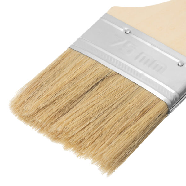 Кисть плоская "Стандарт" 3" (75 мм) натуральная щетина, деревянная ручка MTX — изображение 3