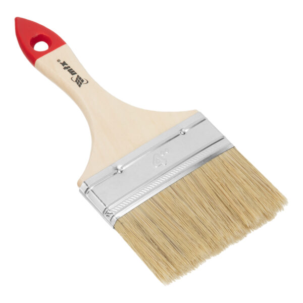 Кисть плоская "Стандарт" 4" (100 мм) натуральная щетина, деревянная ручка MTX — изображение 1