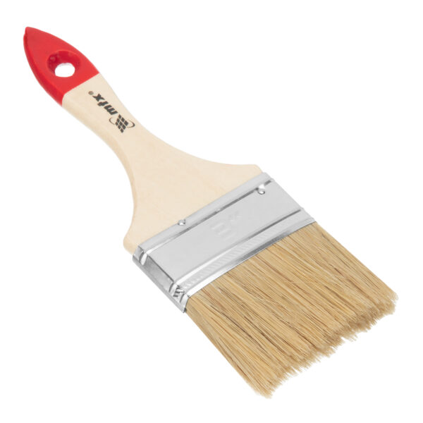 Кисть плоская "Стандарт" 3" (75 мм) натуральная щетина, деревянная ручка MTX — изображение 1