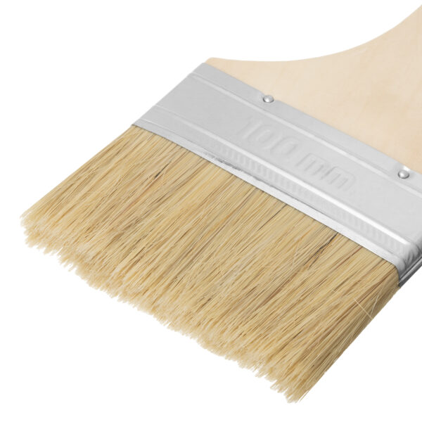 Кисть плоская "Стандарт" 4" (100 мм) натуральная щетина, деревянная ручка MTX — изображение 3