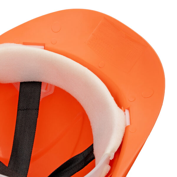 Каска защитная из ударопрочной пластмассы, оранжевая Сибртех — изображение 8