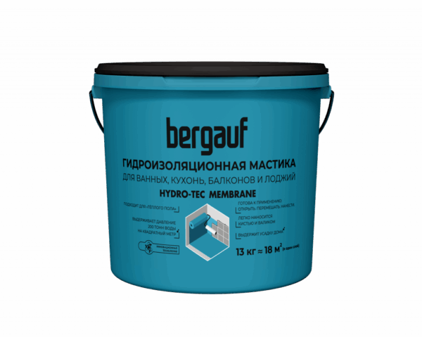 Гидроизоляционная мастика Bergauf Hydro-tec membrane, 13 кг — изображение 1