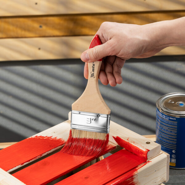 Кисть плоская "Стандарт" 3" (75 мм) натуральная щетина, деревянная ручка MTX — изображение 9