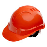 Каска защитная из ударопрочной пластмассы, оранжевая Сибртех — изображение 9