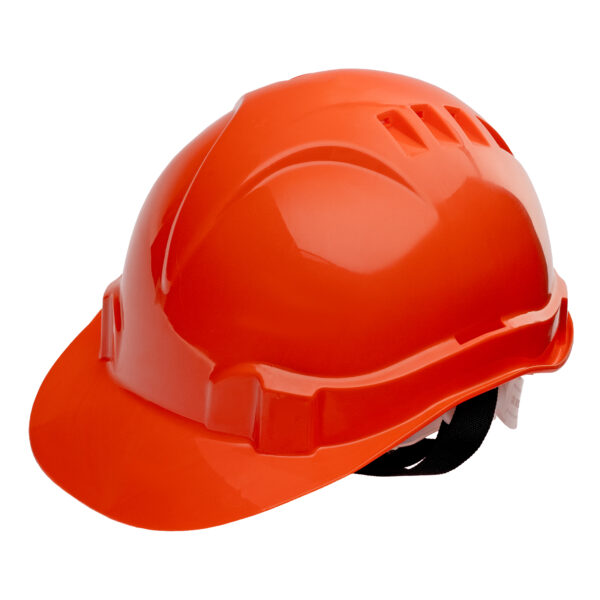 Каска защитная из ударопрочной пластмассы, оранжевая Сибртех — изображение 9