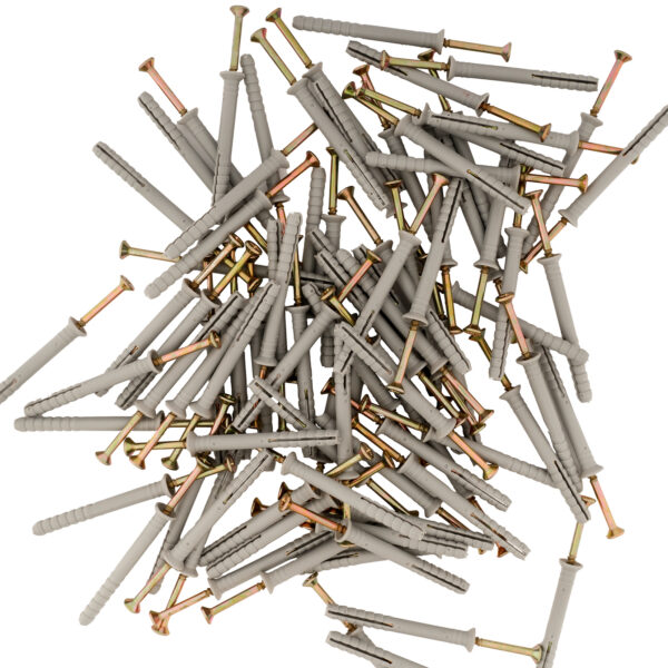 Дюбель-гвоздь полипропиленовый с потайным бортиком 6 х 60 мм, 200 шт Сибртех — изображение 1