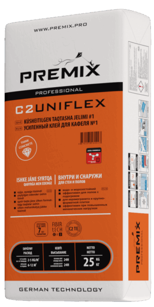C2 Uniflex клей крупноформатной плитки, 25 кг
