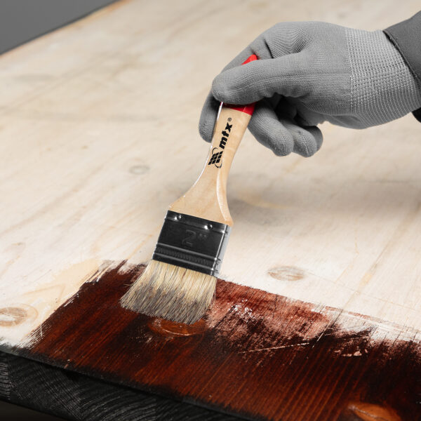 Кисть плоская "Стандарт" 2" (50 мм) натуральная щетина, деревянная ручка MTX — изображение 4