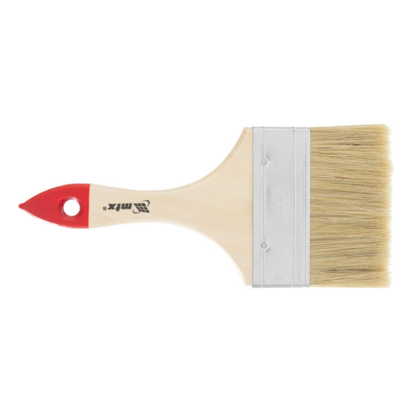 Кисть плоская "Стандарт" 4" (100 мм) натуральная щетина, деревянная ручка MTX — изображение 2