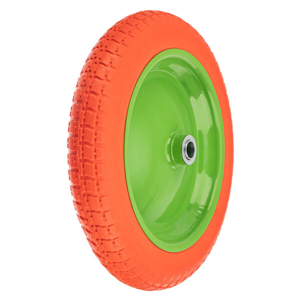 Колесо полиуретановое 3.00-8, длина оси 90 мм, подшипник 20 мм Сибртех — изображение 1