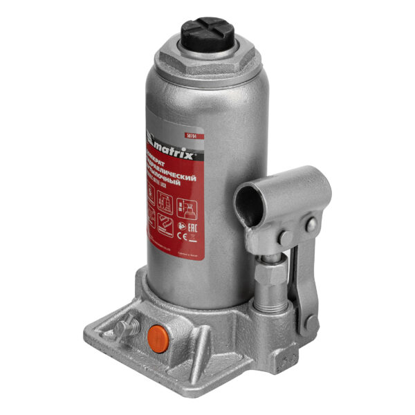Домкрат гидравлический бутылочный, 5 т, h подъема 197-382 мм Matrix — изображение 2