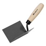 Кельма угловая, 110х75х75 мм, стальная, для внутренних углов, буковая ручка Сибртех