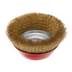 Щетка для УШМ, 150 мм, М14, "чашка", латунированная витая проволока Matrix — изображение 2