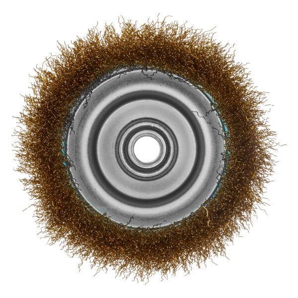 Щетка для УШМ, 125 мм, М14, "чашка", латунированная витая проволока Matrix — изображение 4