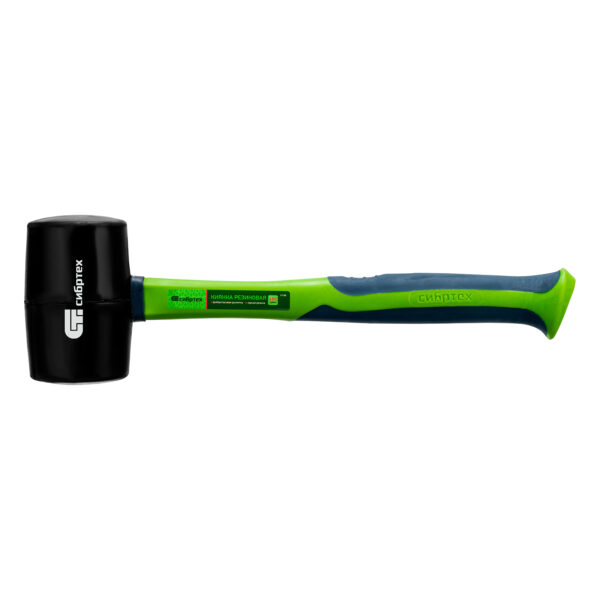 Киянка резиновая, 680 г, черная резина, фибергласовая рукоятка Сибртех — изображение 5