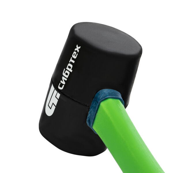 Киянка резиновая, 225 г, черная резина, фибергласовая рукоятка Сибртех — изображение 3