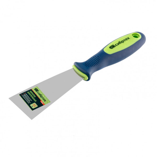 Шпательная лопатка из нержавеющей стали, 50 мм, двухкомпонентная ручка Сибртех — изображение 2