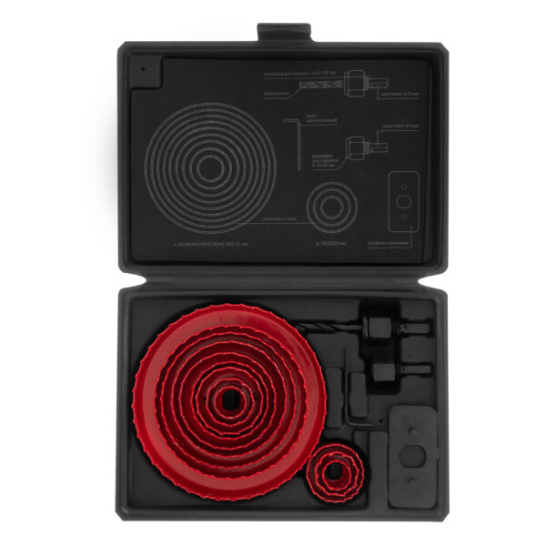 Набор кольцевых пил по дереву, 19-127 мм, 12 предметов Matrix — изображение 2