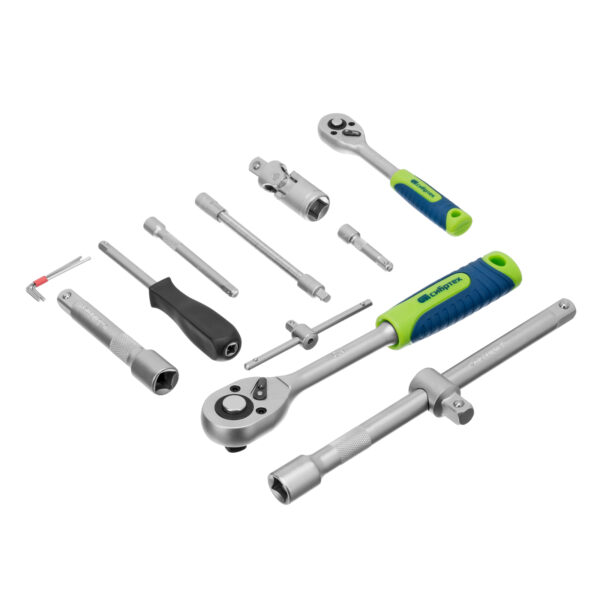 Набор инструментов, 1/2", 1/4", пластиковый кейс, 94 предмета Сибртех — изображение 4