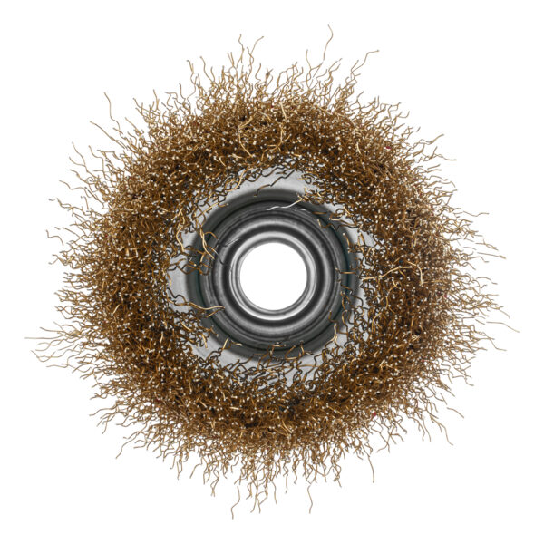 Щетка для УШМ, 75 мм, М14, "чашка", латунированная витая проволока Matrix — изображение 4