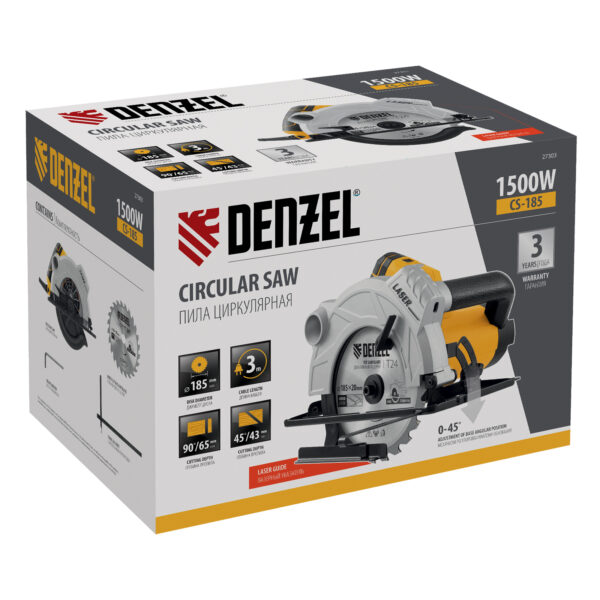 Пила циркулярная CS-185, 1500 Вт, 185 мм Denzel — изображение 6