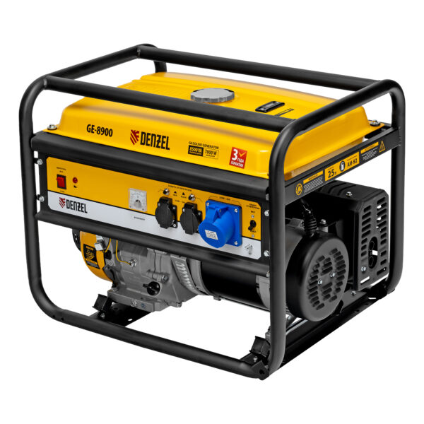 Генератор бензиновый GE 8900, 8.5 кВт, 220 В/50 Гц, 25 л, ручной старт Denzel — изображение 2