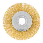 Щетка для УШМ, 125 мм, посадка 22.2 мм, плоская, латунированная витая проволока Matrix — изображение 3