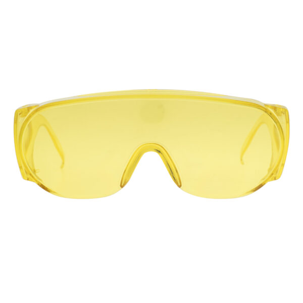 Очки защитные открытого типа, желтые, ударопрочный поликарбонат Сибртех — изображение 3