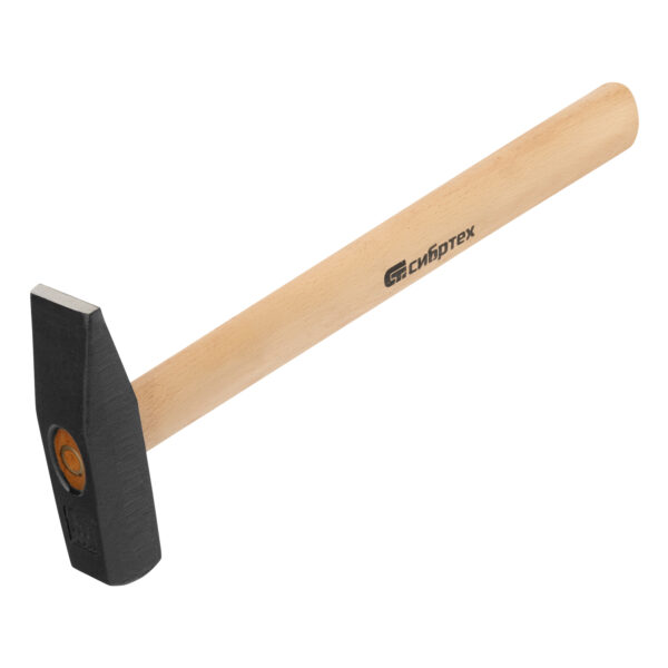 Молоток слесарный 800 г, квадратный боек, деревянная рукоятка Сибртех — изображение 1