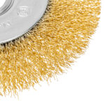 Щетка для УШМ, 125 мм, посадка 22.2 мм, плоская, латунированная витая проволока Matrix — изображение 4
