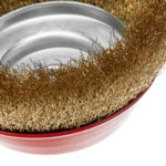 Щетка для УШМ, 150 мм, М14, "чашка", латунированная витая проволока Matrix — изображение 5