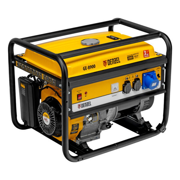 Генератор бензиновый GE 8900, 8.5 кВт, 220 В/50 Гц, 25 л, ручной старт Denzel — изображение 1