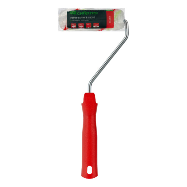 Мини-валик в сборе "Эмали", 110 мм, ворс 12 мм, D 16 мм, D ручки 6 мм, полиамид, полиакрил Сибртех — изображение 6