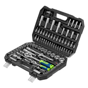 Набор инструментов, 1/2", 1/4", пластиковый кейс, 94 предмета Сибртех