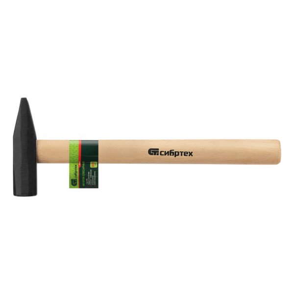 Молоток слесарный 800 г, квадратный боек, деревянная рукоятка Сибртех — изображение 6