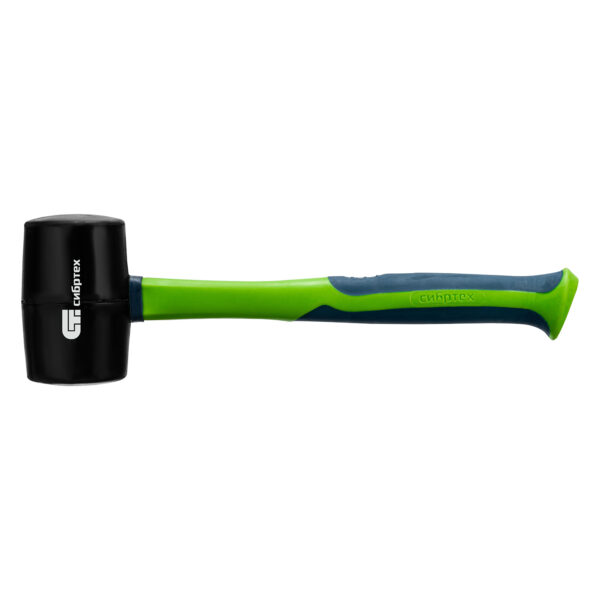 Киянка резиновая, 680 г, черная резина, фибергласовая рукоятка Сибртех — изображение 2