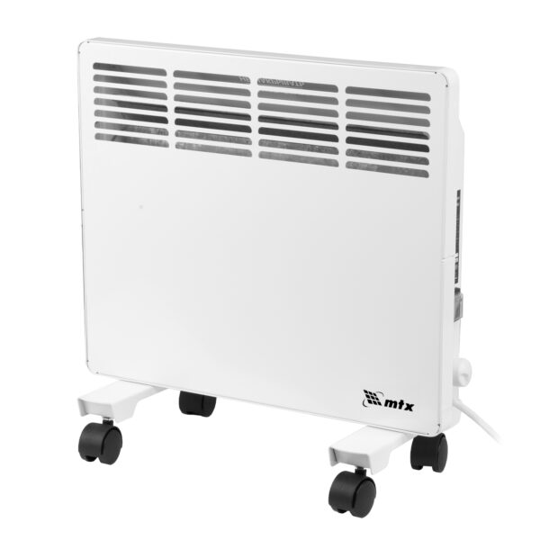 Конвектор электрический КМ-1000.1, 230 В, 1000 Вт, X-образный нагреватель, колеса, термостат MTX — изображение 1