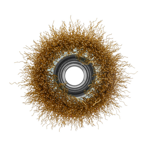 Щетка для УШМ, 65 мм, М14, "чашка", латунированная витая проволока Matrix — изображение 4