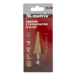 Сверло ступенчатое, 4-6-8-10-12-14-16-18-20 мм, HSS, спиральный профиль, шестигранный хвостовик Matrix — изображение 4