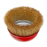 Щетка для УШМ, 100 мм, М14, "чашка", латунированная витая проволока Matrix — изображение 2