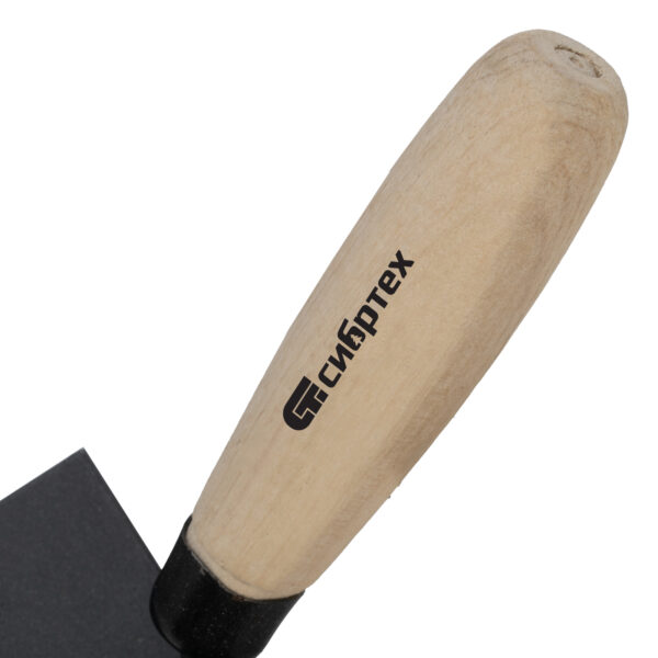 Кельма угловая, 110х75х75 мм, стальная, для внутренних углов, буковая ручка Сибртех — изображение 4