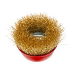 Щетка для УШМ, 65 мм, М14, "чашка", латунированная витая проволока Matrix — изображение 2