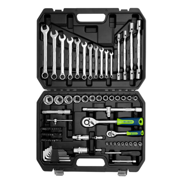 Набор инструментов, 1/2", 1/4", пластиковый кейс 89 предметов Сибртех — изображение 4