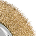 Щетка для УШМ, 200 мм, посадка 22.2 мм, плоская, латунированная витая проволока Matrix — изображение 3